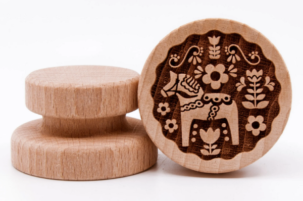 Holzstempfel tief graviert,  DALA HORSE 2